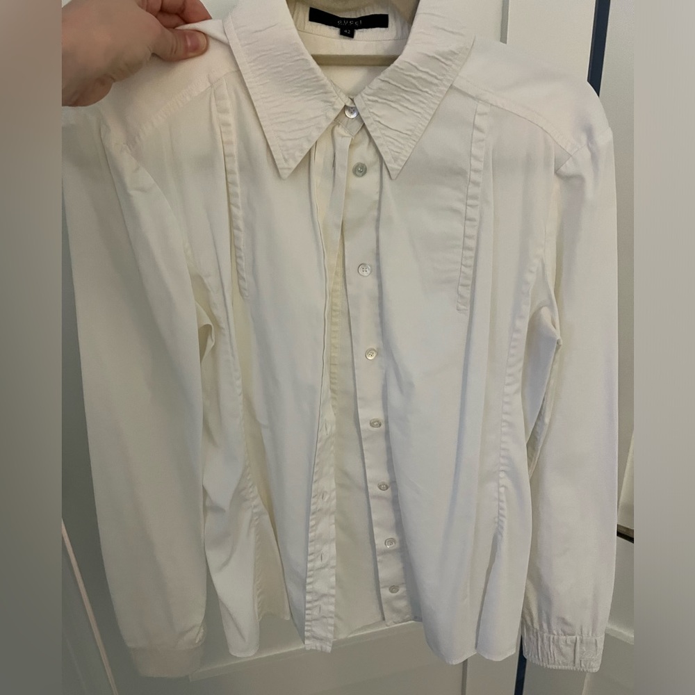 Gucci white button down shirt size 42